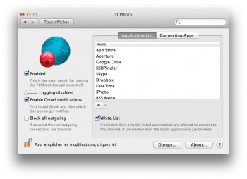 TCPBlock application liste