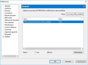 Supprimer les publicites uTorrent offers sponsored
