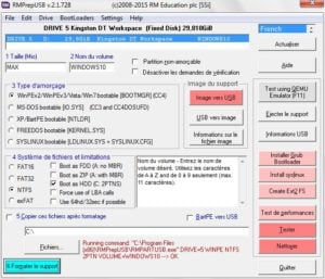 Installer Windows 10 sur une cle usb formatage complet