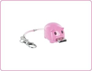 cochon usb porte cles rose