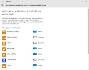 accelerer windows 10 modifier application en arriere plan