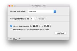 programmer time machine avec TimeMachineEditor