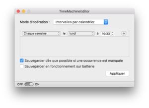 programmer time machine semaine
