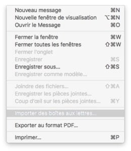 Exporter les courriers Apple Mail importer
