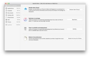 Espace de stockage macOS Sierra recommandations