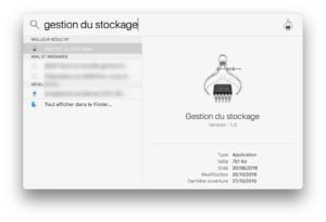 Espace de stockage macOS Sierra utilitaire
