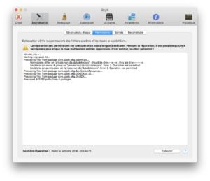 Reparer les permissions macOS Sierra onyx permissions