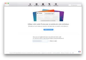 Carte cadeau Apple mac app store utiliser un code
