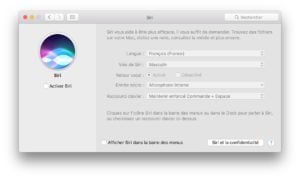 Désactiver Siri macOS Sierra preference systeme