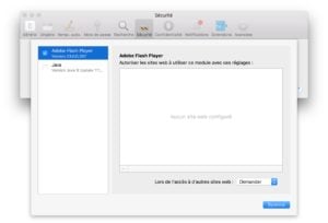 Installer Flash Player Mac OS Sierra module externe