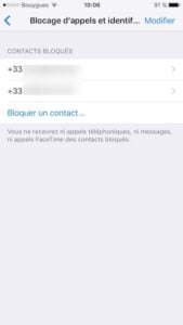 bloquer un contact sur iphone