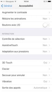 ios 10 augmenter le contraste
