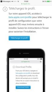 Installer iOS 11 beta sur iphone