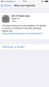 telecharger ios 11 beta publique