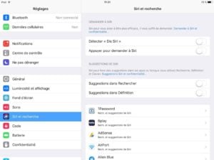ios 11 lent desactiver siri et spotlight