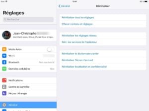 ios 11 lent reinitialiser reglages