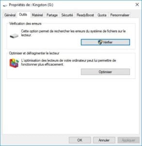reparer une cle USB sous Windows Outils