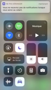 ne pas deranger en voiture iphone centre de controle pas de notifications