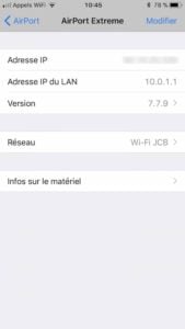 Downgrade Airport avec iPhone