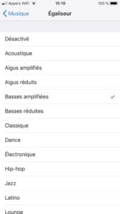 Equalizer Homepod choisir ambiance musicale