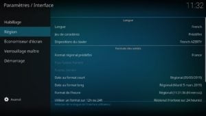parametrer kodi mac en francais