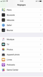 Reglages iPhone Plans IQA