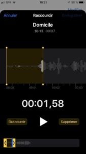 modifier rogner memo vocal dictaphone iphone