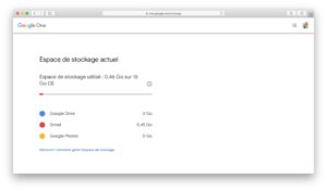 verifier espace de stockage google photos avec google one