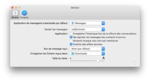 Messages Mac taille du texte agrandirou diminuer