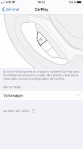 apple carplay reglages Volkswagen