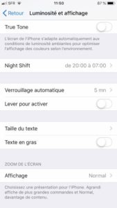 reglage taille du text iphone ipad