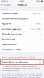 Appels d inconnus silencieux ios 13.1