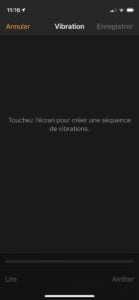 creer sequence vibration alarme iPhone