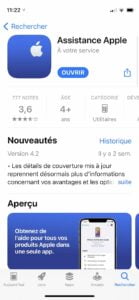 Contacter le support Apple par Chat avec son iPhone telecharger assistance apple