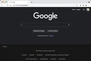 google configurer page d accueil en mode sombre