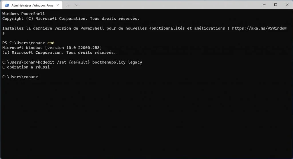 activer touche F8 windows 11 pour demarrage en mode sans echec
