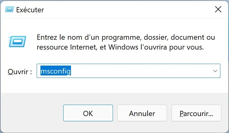 mode sans echec windows 11 via msconfig