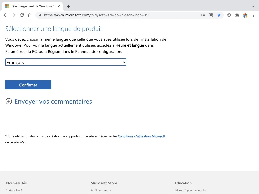 telecharger Windows 11 en francais