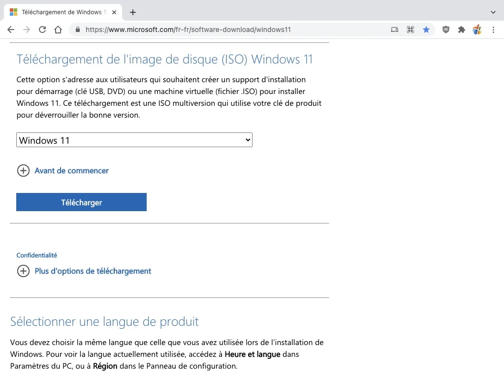 telecharger windows 11 ISO