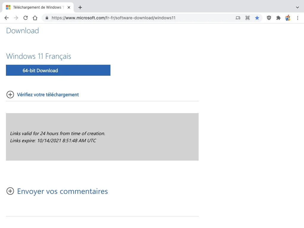telechargerment windows 11 64 bits francais