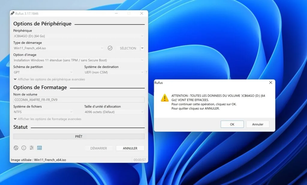 Créer une clé USB bootable de Windows 11 sans TPM / Secure Boot 7 Rufus windows 11 comment creer cle usb pour ancien PC