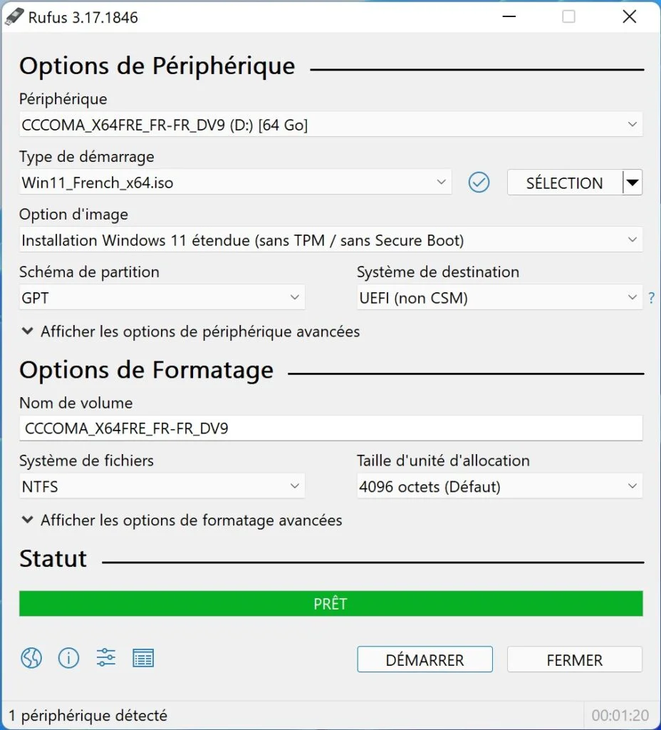 Créer une clé USB bootable de Windows 11 sans TPM / Secure Boot 9 windows 11 sur cle usb pour installation comment faire