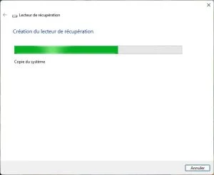 creation du lecteur de recuperation windows 11