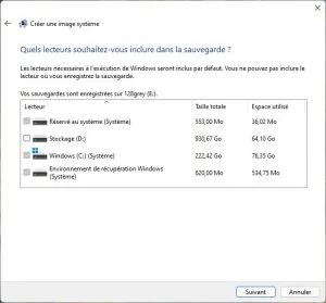 lecteur de sauvegarde windows 11