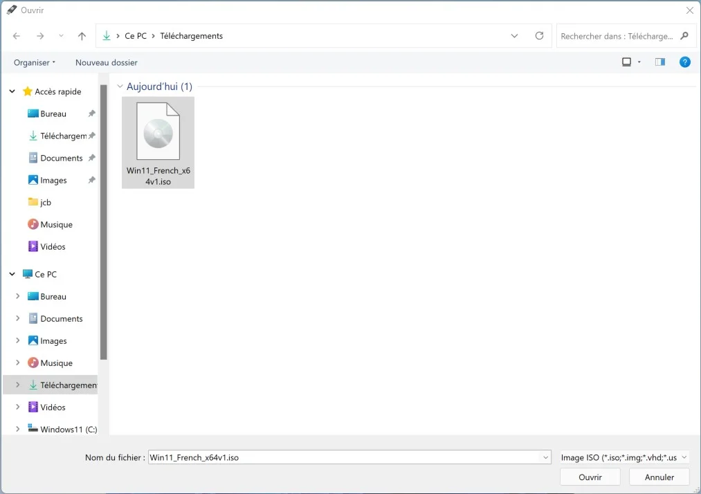 Windows 11 ISO french pour cle USB