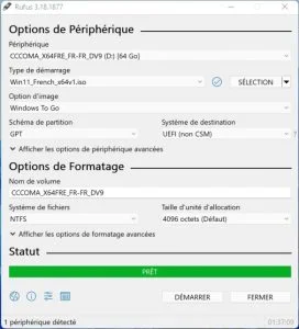 configurer cle usb windows 11 autonome