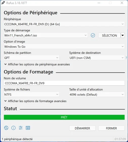 configurer cle usb windows 11 autonome
