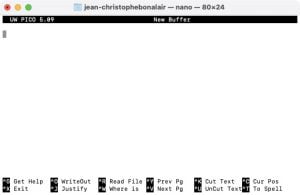 installer nano sur Mac au lieu de editeur de texte pico