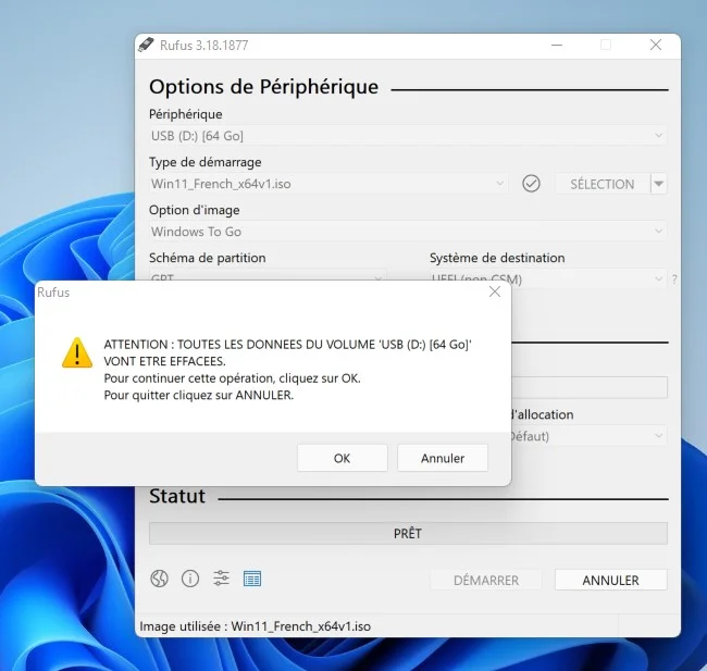 tutoriel cle autonome windows 11