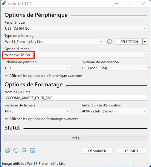 windows 11 windows to go sur cle usb comment faire